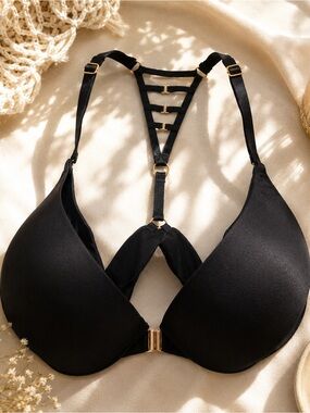 Victoria’s Secret So Obsessed Push-Up Bra 34DD Black Strappy Racerback